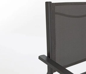 Sedia Da Esterno In Alluminio E Textilene Antracite Con Braccioli Hilde Bizzotto