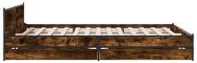 Giroletto con cassetti rovere fumo 160x200 cm legno multistrato