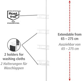 WENKO 26015100 - Mensola angolare DOLCEDO 31x230 cm acciaio inox/bianco