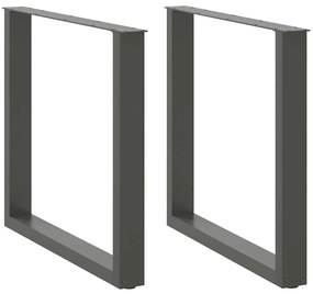 Gambe Tavolo Pranzo A U 2 Pz Antracite 80x(72-73) Cm Acciaio /