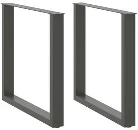 Gambe Tavolo Pranzo A U 2 Pz Antracite 80x(72-73) Cm Acciaio /