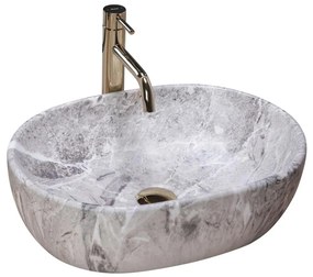 REA-U9888 - Lavabo da appoggio LARA 35x48,5 cm ceramica/effetto pietra