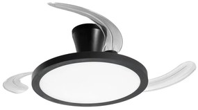 Ventilatore da soffitto LED-CONDOR-NER nero, Ø 49 cm, CCT, dimmerabile, INTEC IP20