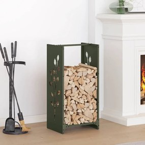 Rastrelliera Per Legna Da Ardere Verde Oliva 40x30x80 Cm /