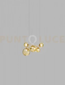 Puppet ring sospensione 7 ambra trasparente oro satinato 7 luci att...