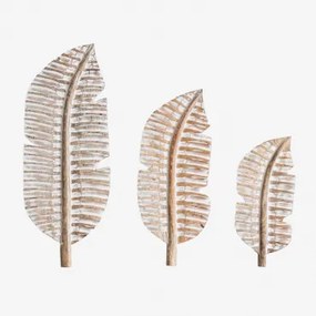 Set di 3 figure in legno di mango Tafis Legno Bianco Vintage - Sklum