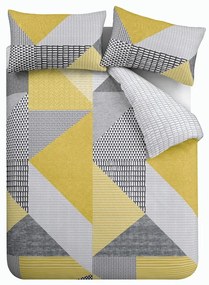 Biancheria da letto giallo-grigio 200x200 cm Larsson Geo - Catherine Lansfield