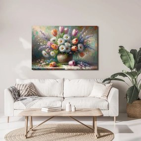 Quadro su tela – Bouquet di tulipani e margherite