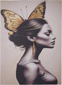 Quadro su tela 60x90 cm donna farfalla moderno verticale