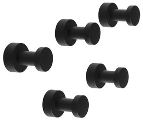 Aqualine - SET 5x Gancio a muro SAMBA opaco nero