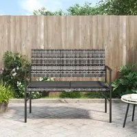 Panca da Giardino a 2 Posti con Cuscini in Polyrattan Grigio 364120