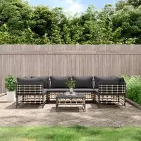 Set Divani da Giardino 7 pz con Cuscini Antracite in Polyrattancod mxl 76574