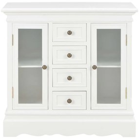 Credenza bianca 70x28x70 cm in legno massello di pino