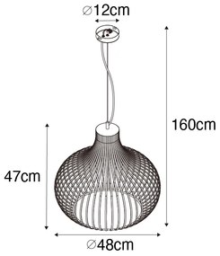 Lampada a sospensione moderna nera 48 cm - Saffira