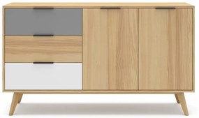 Cassettiera bassa in legno di pino in colore naturale 140x81 cm Elfa - Marckeric