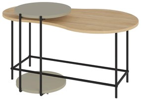 Set di 2 tavolini con piano in rovere grigio e naturale 65x103 cm Rosie - Marckeric