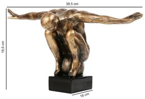 Decorazione da tavolo 25x41x20 cm in resina con patina dorata