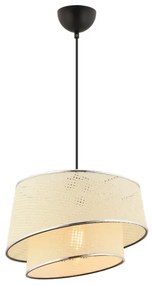 Lampada a sospensione a cavo BARETTE 1xE27/60W/230V crema/cromo lucido