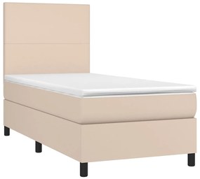 Giroletto a molle con materasso cappuccino 90x190 cm similpelle