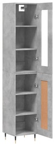 Credenza grigio cemento 34,5x34x180 cm in legno multistrato