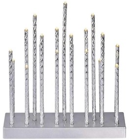 Candeliere natalizio LED 19xLED/3xAA grigio