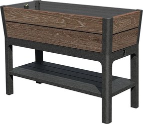Orto Rialzato Rettangolare 113x48x79,5 cm Keter Deco Elevated Garden Bed Marrone Effetto Legno Noce...