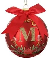 Pallina Natale lettera M 10 cm Royal Garden