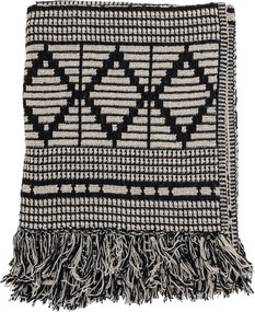 Coperta nera in cotone riciclato 130x160 cm Gutte - Bloomingville