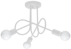 Sollux SL.1431 - Lampadario a plafone LOOP 3xE27/15W/230V bianco