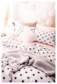 Biancheria da letto bianca in cotone renforcé per letto singolo/per letto esteso con lenzuolo incluso/3 pezzi 160x220 cm Mini Hearts – Mila Home