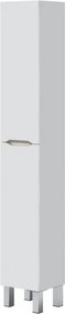 Colonna Da Bagno 2 Ante 30x25x182 Cm Con Piedini Lea Bianco Lucido