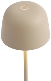 Lampada da tavolo beige con LED ricaricabile con stazione di ricarica IP65 - Raika