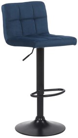 Sgabello Bar Regolabile İn Velluto Neroheadervalue / Blau