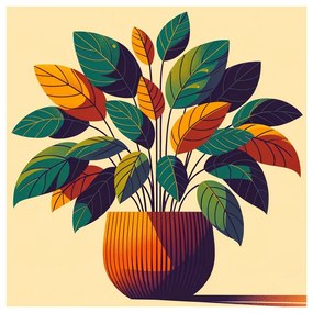 Quadro su tela – Foglie tropicali in toni caldi
