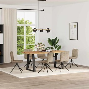 Sedie Da Pranzo 6 Pz Grigio Chiaro İn Similpelle Scamosciata /
