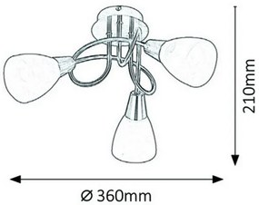 Rabalux 5532 - Lampadario fisso JENNA 3xE14/40W/230V cromo opaco