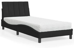 Letto Con Materasso Nero 80x200 Cm İn Velluto /