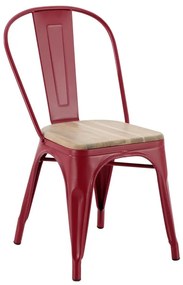 Sedia da giardino in acciaio Oxford, seduta in legno rosso