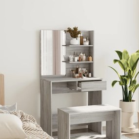 Toeletta Con Specchio Grigio Sonoma 74,5x40x141 Cm /