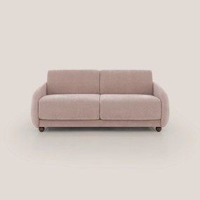 Giglio divano letto scandinavo japandi con materasso H18 cm in tessuto Bouclé impermeabile T07