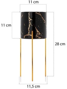 Portafiori NILA 28x11 cm nero/oro