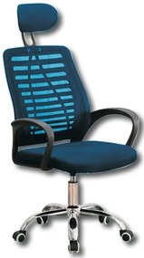 Poltrona Ufficio Mouse - Ergonomica, Schienale Traspirante, Colore Blu