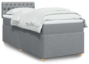 Giroletto A Molle Con Materasso Grigio Chiaro 80x200 Cm Tessuto /