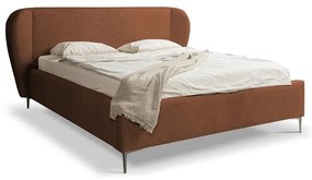 Letto matrimoniale imbottito color terracotta con rete inclusa 180x200 cm Makana – Makamii