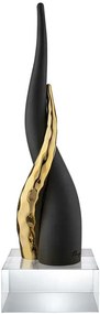 Bongelli preziosi Corno portafortuna Intrecciato base elegante h 38 - varie colorazioni NERO ORO