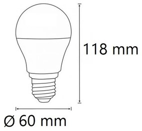 Lampada LED E27 12W A60 105lm/W Colore Bianco Freddo 6.000K