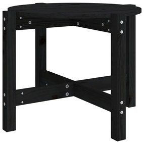 Tavolino da salotto nero Ø 62,5x45 cm in legno massello di pino