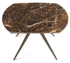 Tavolo allungabile 180 cm piano grčs porcellanato effetto marmo Marrone ACHILLE