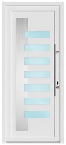 Portoncino d'ingresso 20022 con vetro L 80 x H 210 cm in PVC bianco, apertura spingere a sinistra, falso telaio non incluso
