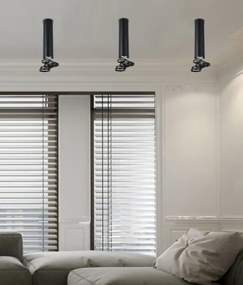 Lampadario a plafone TUBA 1xGU10/50W/230V nero